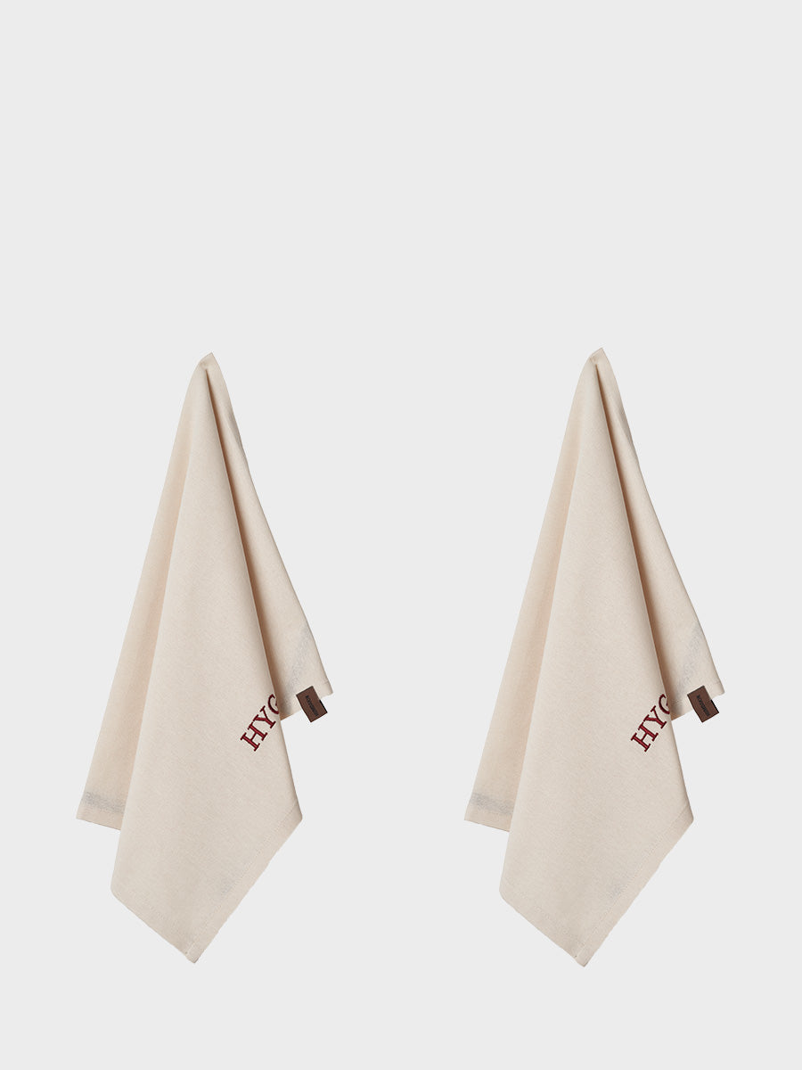 HUMDAKIN Tea Towel - Embroidered Organic textiles 029 Shell