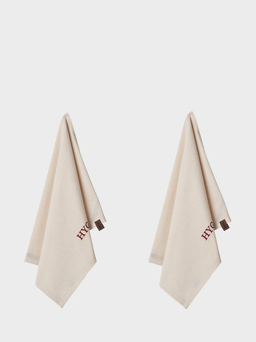 HUMDAKIN Tea Towel - Embroidered Organic textiles 029 Shell