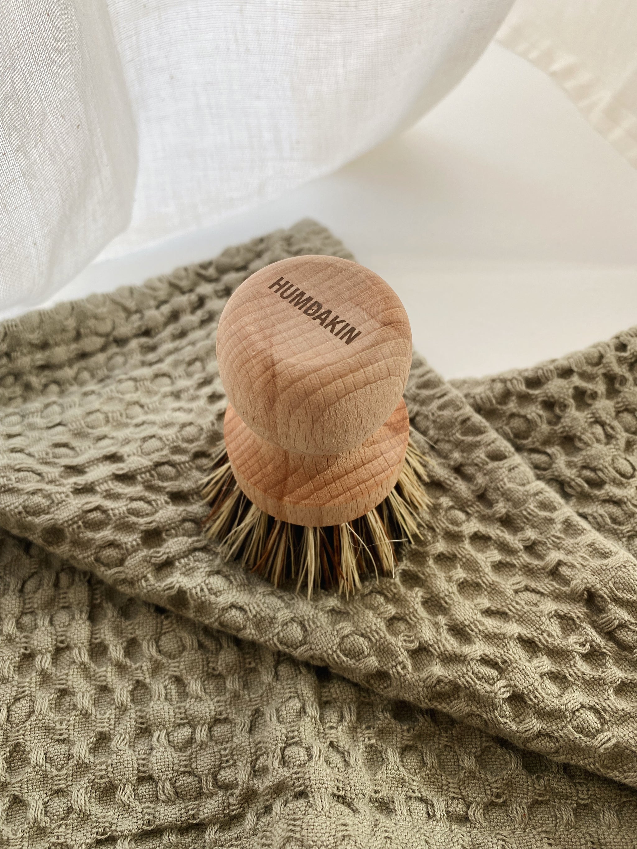 HUMDAKIN Waffle Dishcloth - 2 pack Organic textiles 107 Stone - Fern