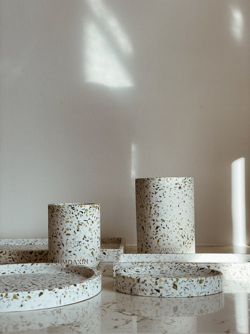 HUMDAKIN Green Terrazzo Round Tray Terrazzo