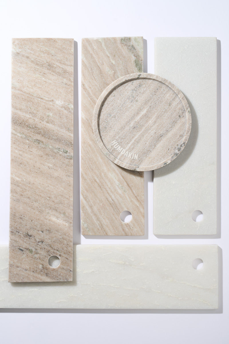 HUMDAKIN Marble Tray - Round Marble 119 Brown