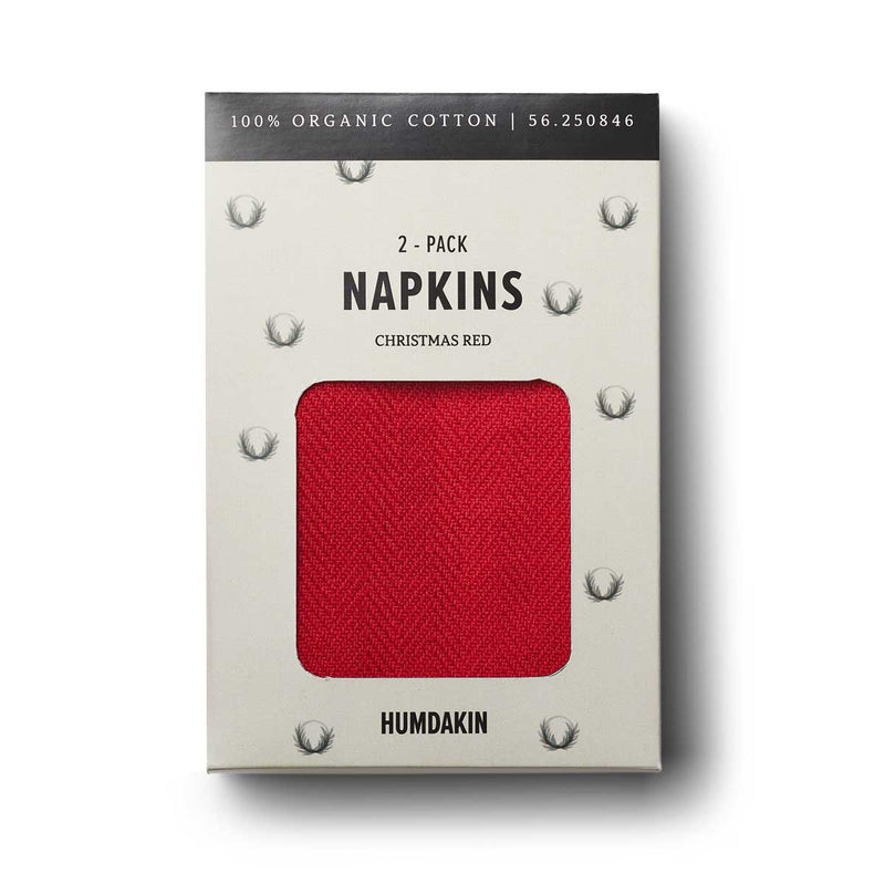 HUMDAKIN Napkin - 2 pack Organic textiles 118 Christmas Red