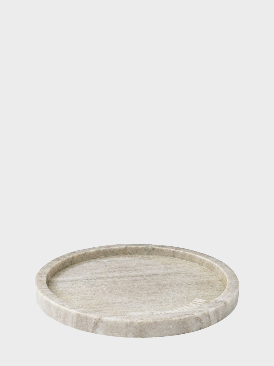 HUMDAKIN Marble Tray - Round Marble 119 Brown