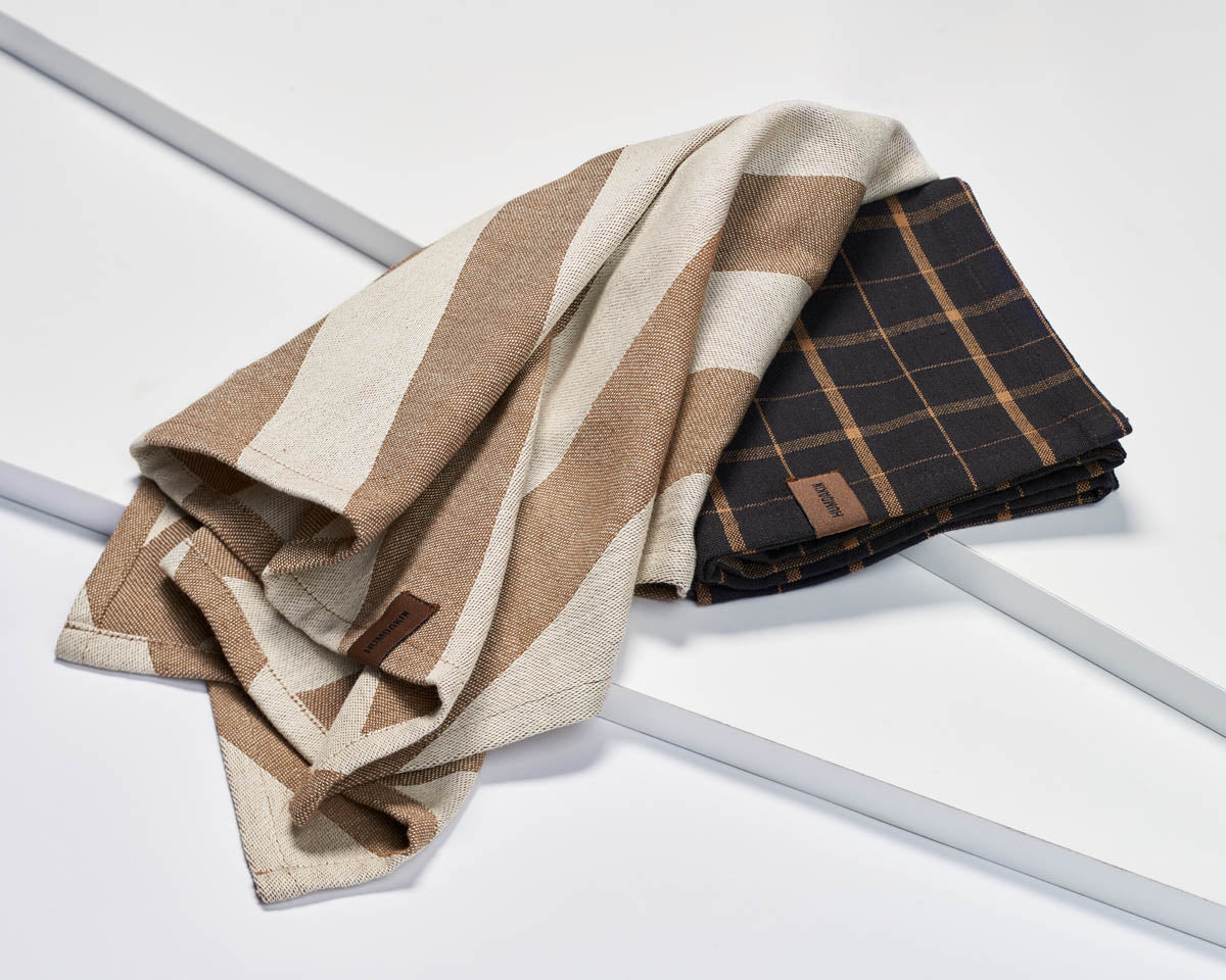 HUMDAKIN Recycled Cotton Tea Towel - 2 pack Organic Textiles 205 Beige Candy