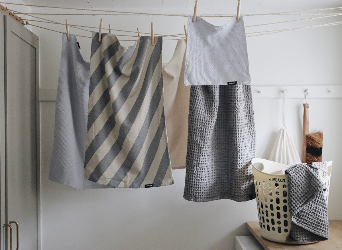 HUMDAKIN Recycled Cotton Tea Towel - 2 pack Organic Textiles 225 Blue Candy