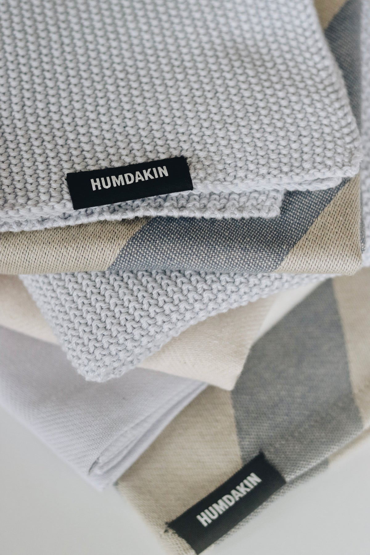 HUMDAKIN Recycled Cotton Tea Towel - 2 pack Organic Textiles 225 Blue Candy