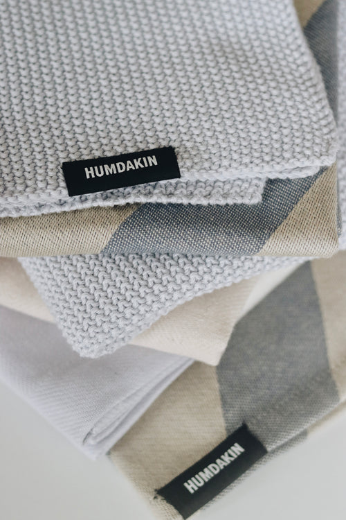 HUMDAKIN Recycled Cotton Tea Towel - 2 pack Organic Textiles 225 Blue Candy