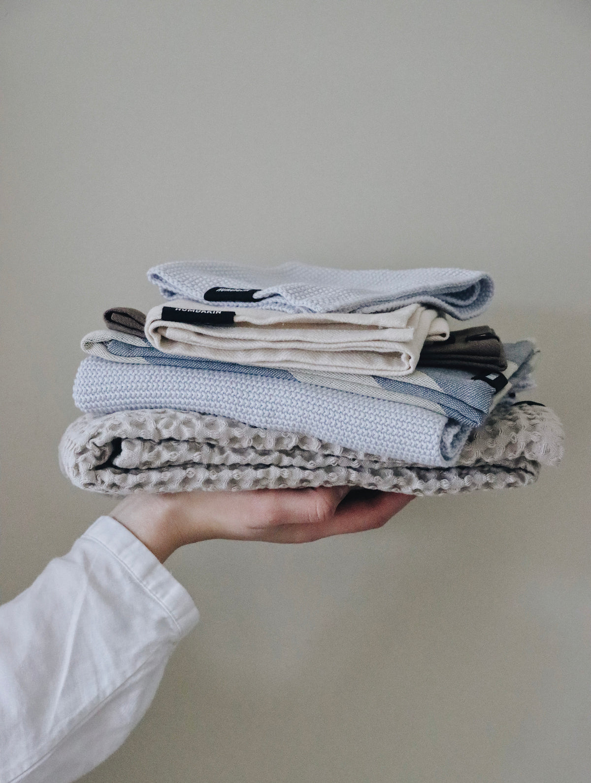 HUMDAKIN Recycled Cotton Tea Towel - 2 pack Organic Textiles 225 Blue Candy