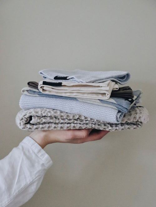 HUMDAKIN Recycled Cotton Tea Towel - 2 pack Organic Textiles 225 Blue Candy