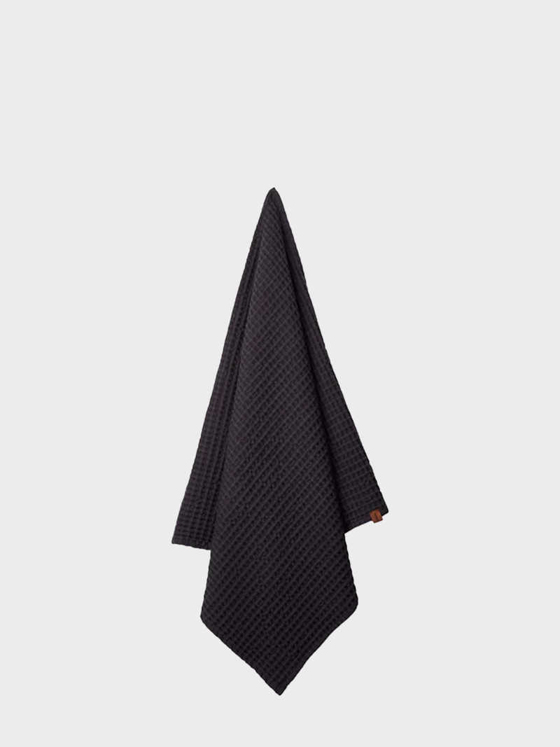 HUMDAKIN Waffle Bath Towel Organic textiles 020 Coal
