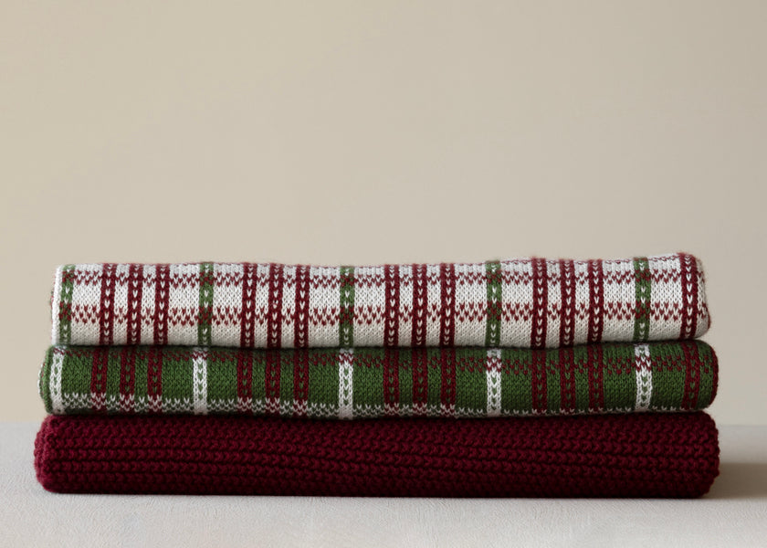 HUMDAKIN Torchon de cuisine tricoté Organic textiles 244 Winter Whisper