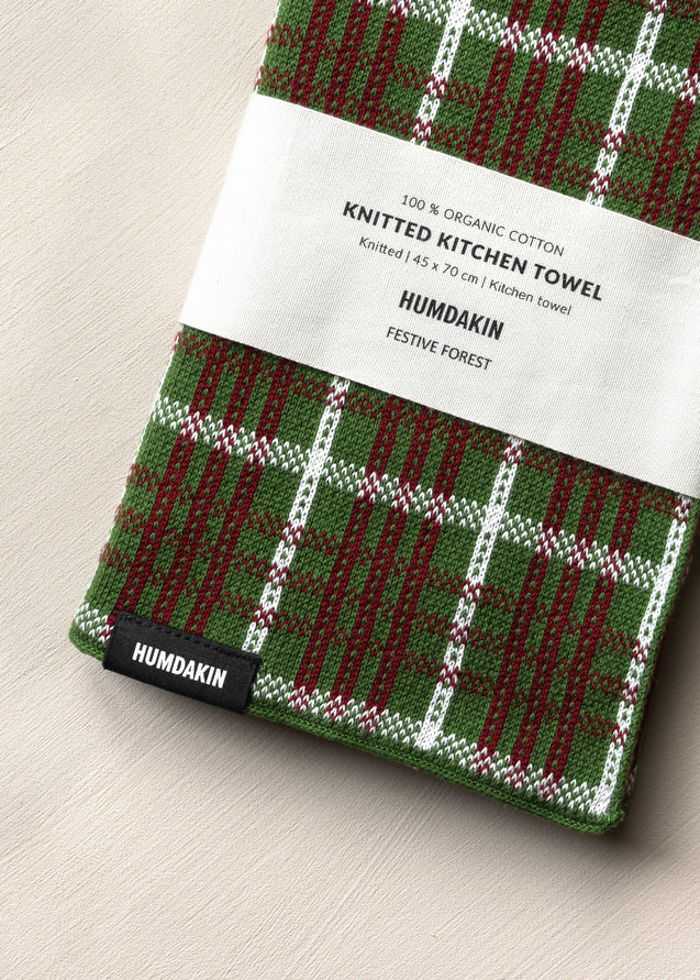HUMDAKIN Torchon de cuisine tricoté Organic textiles 245 Festive Forest