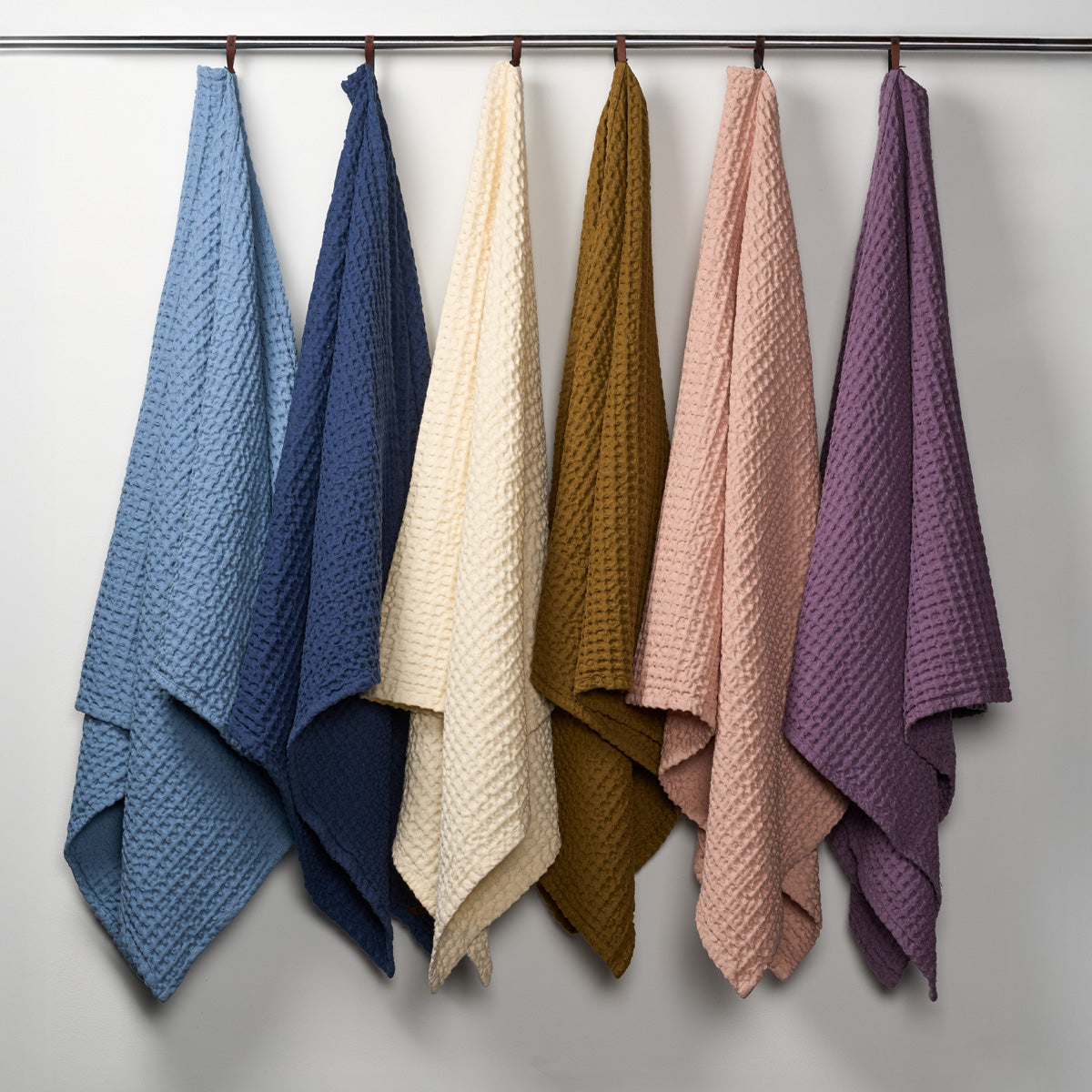 HUMDAKIN Waffle Bath Towel Organic textiles 035 Ocean